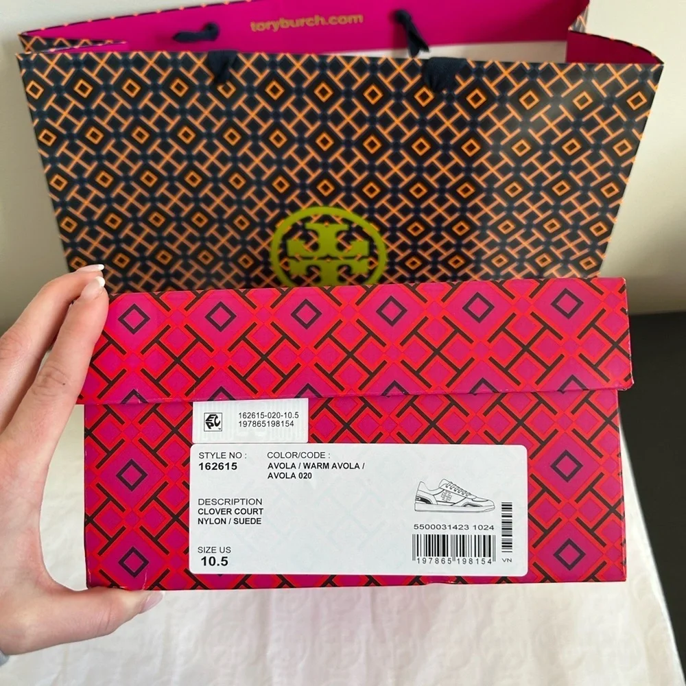 Tory Burch Clover Court Sneakers Shoes Size 10.5 Avola Warm Avola
